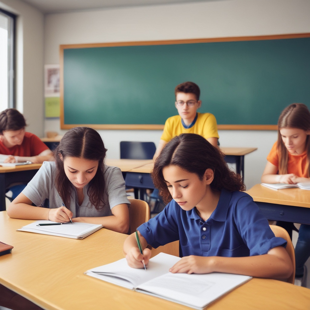 Students learning in classroom